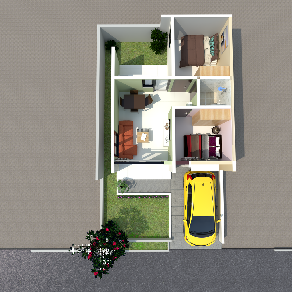 foto denah rumah tipe 38 (E55) perumahan SRIWIJAYA GARDEN