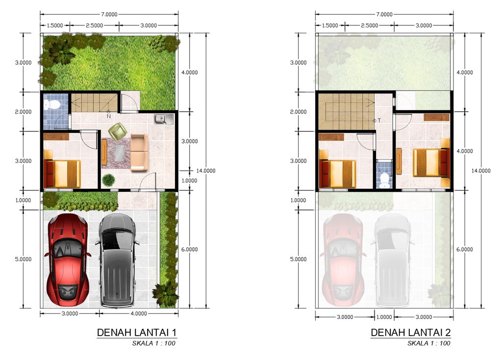 foto denah rumah tipe A perumahan GRAND ZAMZAM ARCADIA