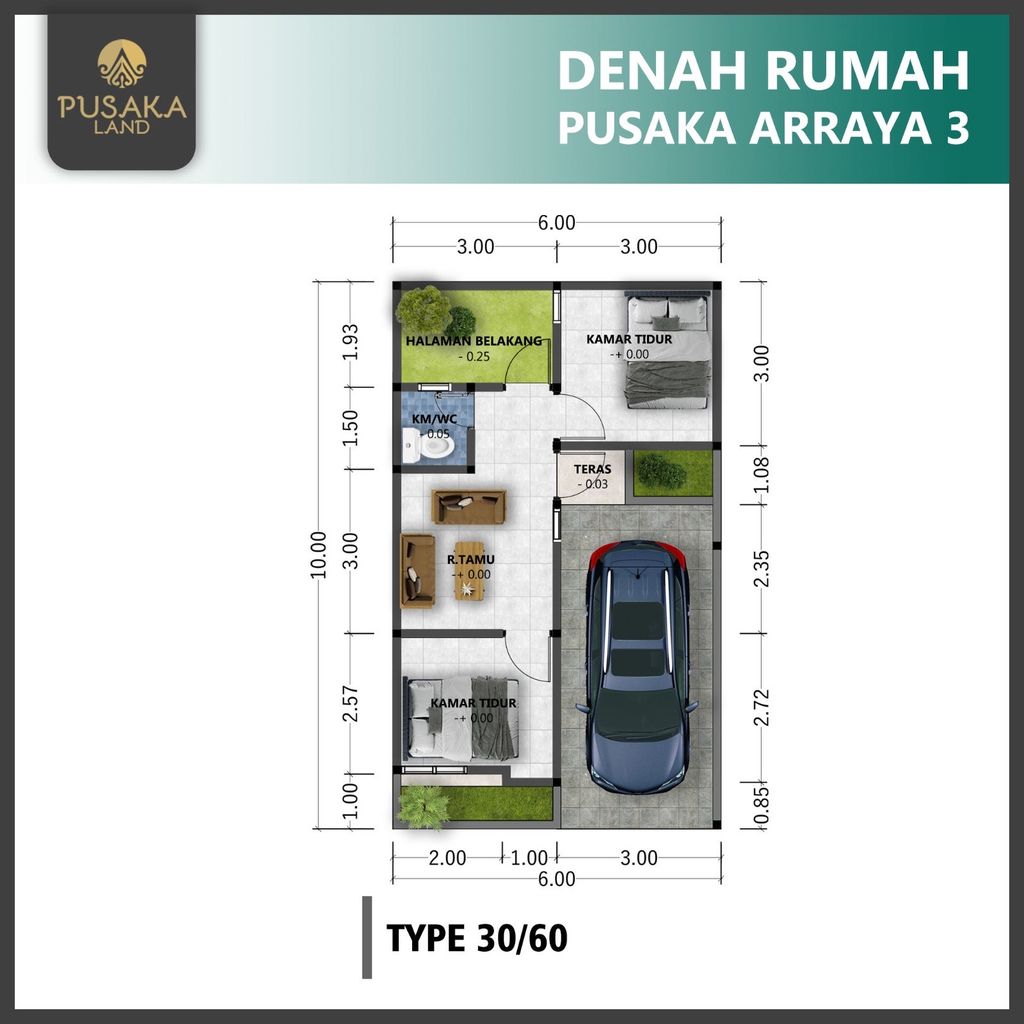 foto denah rumah tipe 30 perumahan PUSAKA ARRAYA 3