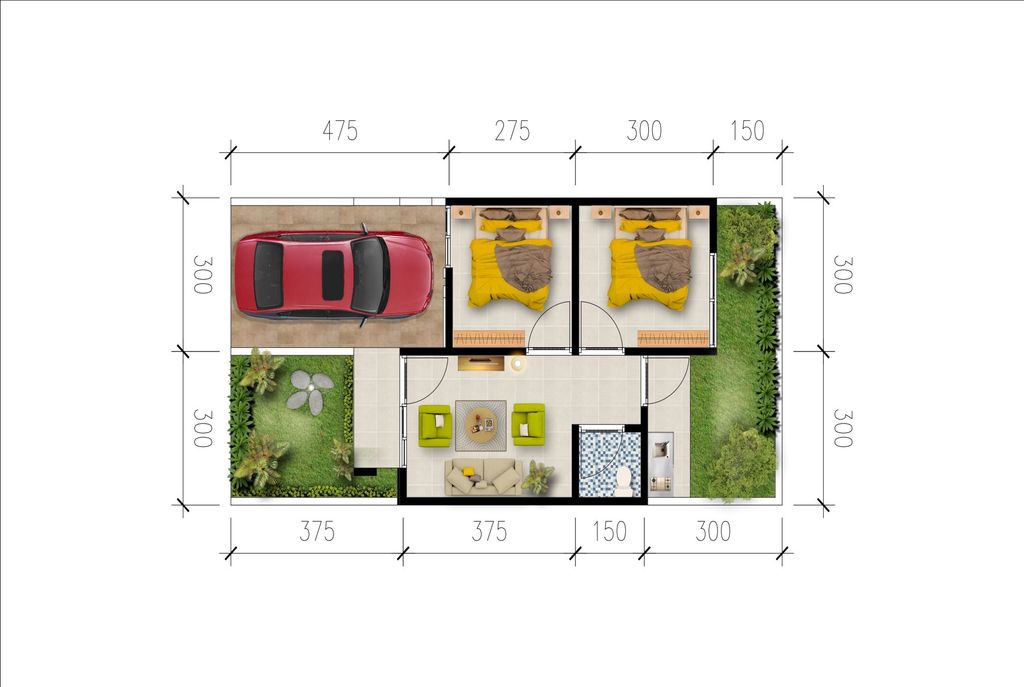 foto denah rumah tipe C perumahan GRAND ZAMZAM ARCADIA