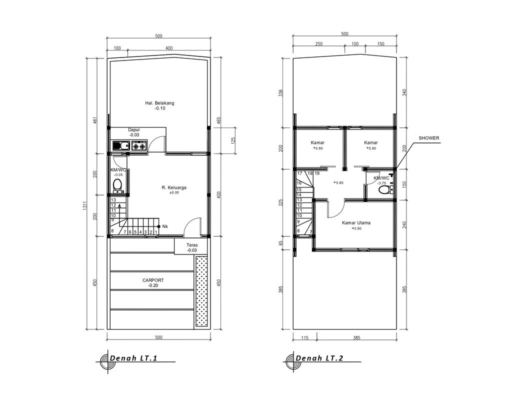 foto denah rumah tipe 50 Compact (3 Kamar) High Ceiling (403) perumahan G-Land Katapang Residence 1