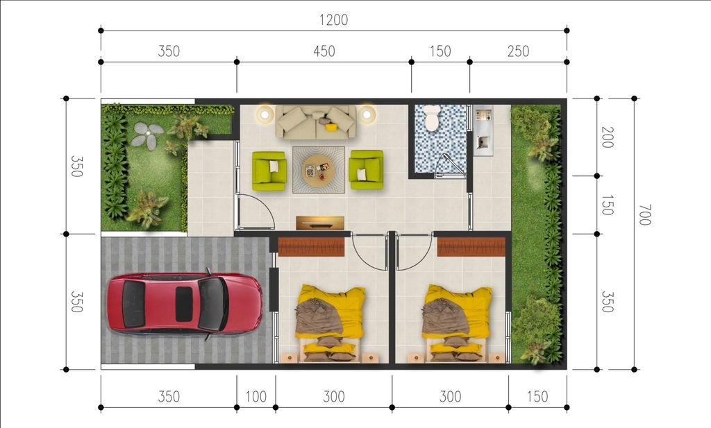 foto denah rumah tipe B perumahan GRAND ZAMZAM ARCADIA