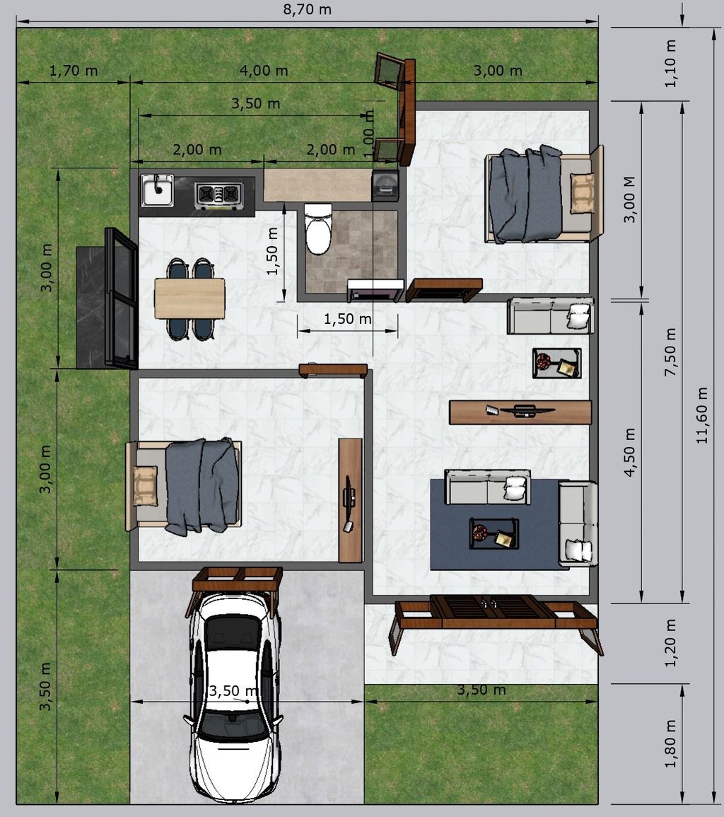 foto denah rumah tipe 45 perumahan Cempaka Wijaya Resort