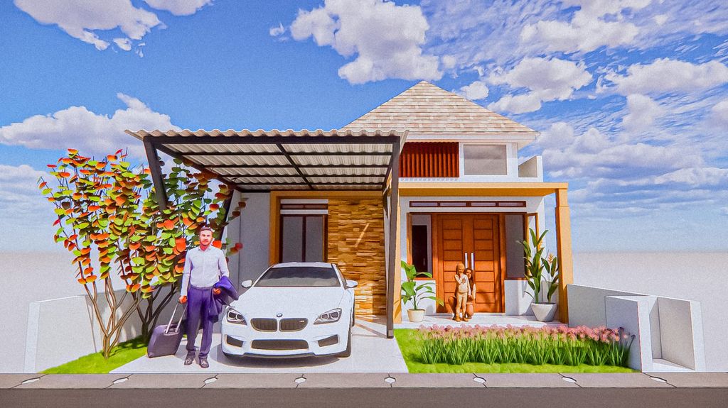 foto tampak rumah tipe 45 perumahan Cempaka Wijaya Resort