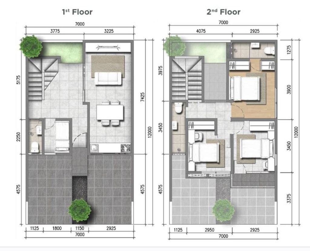 foto denah rumah tipe H7 EDGE A perumahan ASERA NISHI