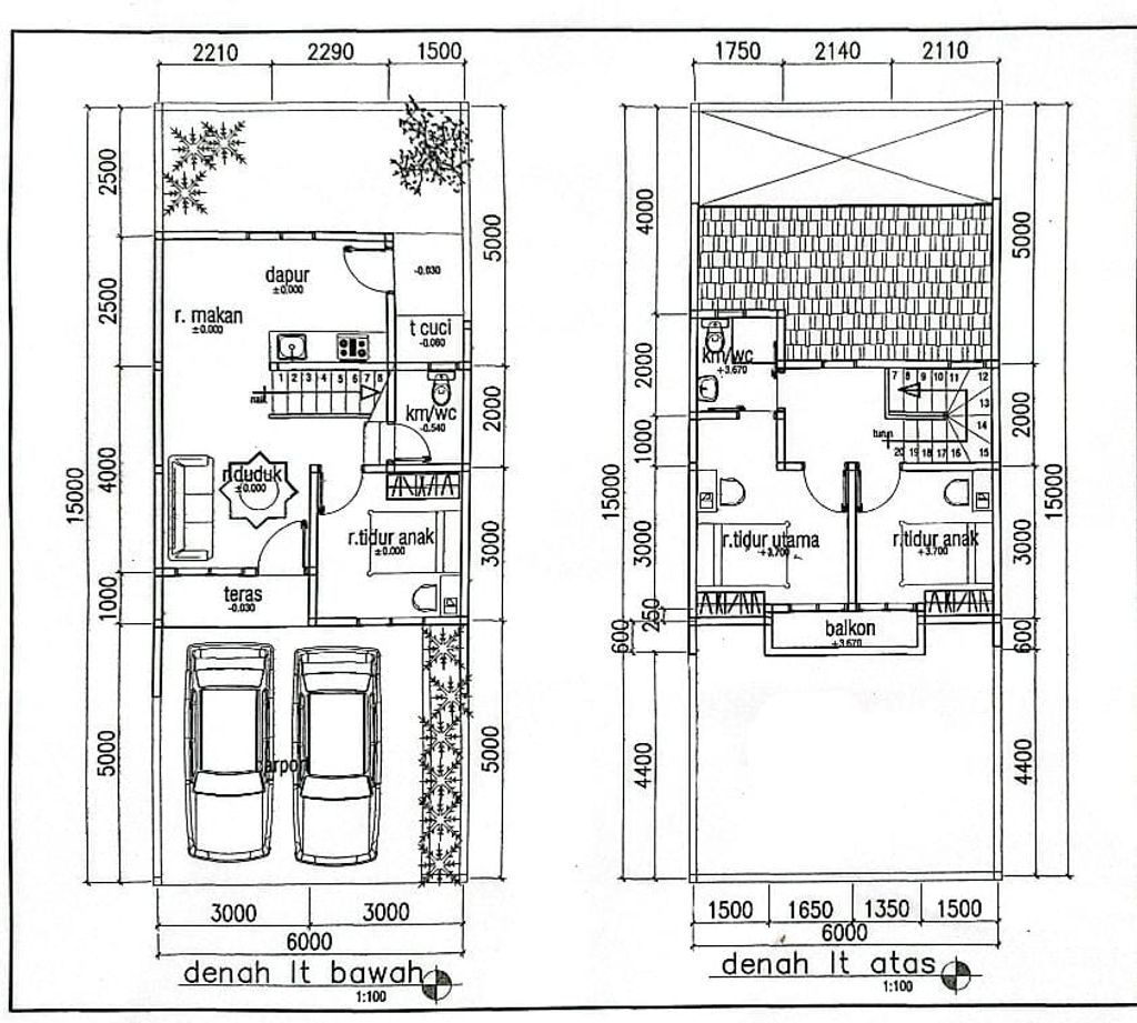 foto denah rumah tipe HE-15 perumahan Mutiara Sentul