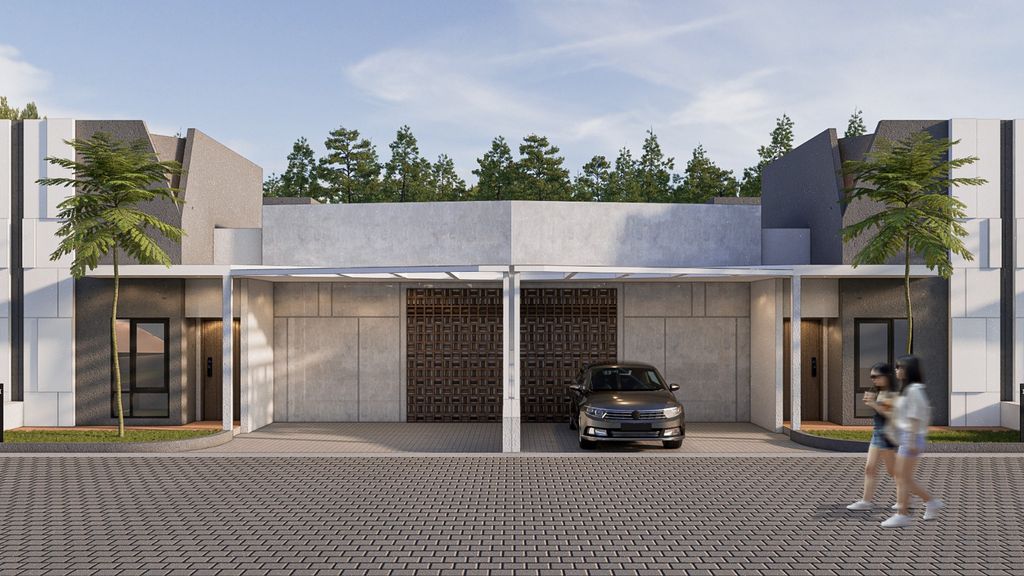 foto tampak rumah tipe B03 55/120 perumahan ALAMANDA RANCH