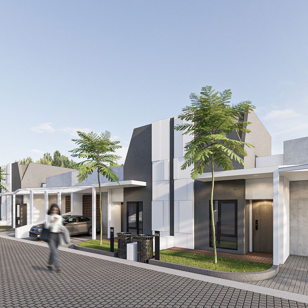 foto tampak rumah tipe B09 55/120 perumahan ALAMANDA RANCH