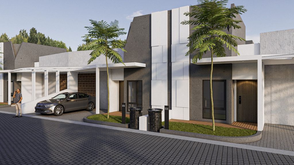 foto tampak rumah tipe B10 55/120 perumahan ALAMANDA RANCH