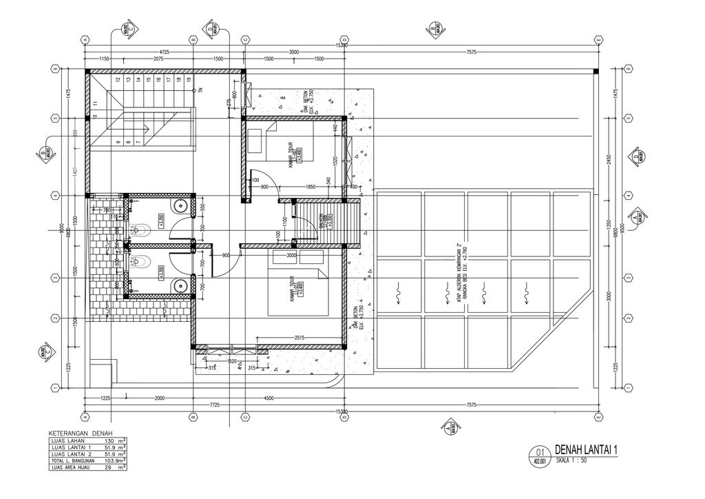foto denah rumah tipe D01 100/132 perumahan ALAMANDA RANCH