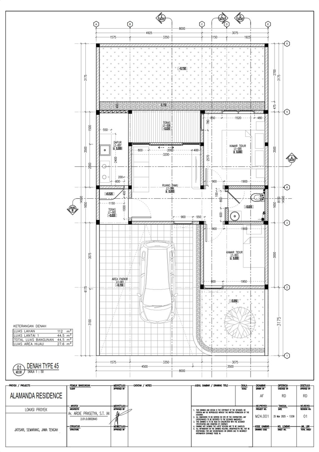 foto denah rumah tipe A07 40/120 perumahan ALAMANDA RANCH
