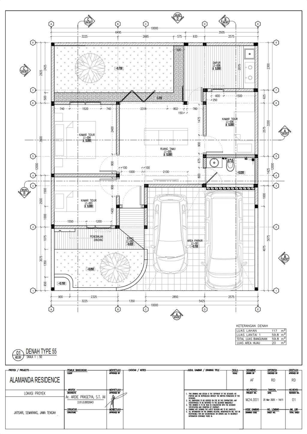 foto denah rumah tipe B08 55/120 perumahan ALAMANDA RANCH