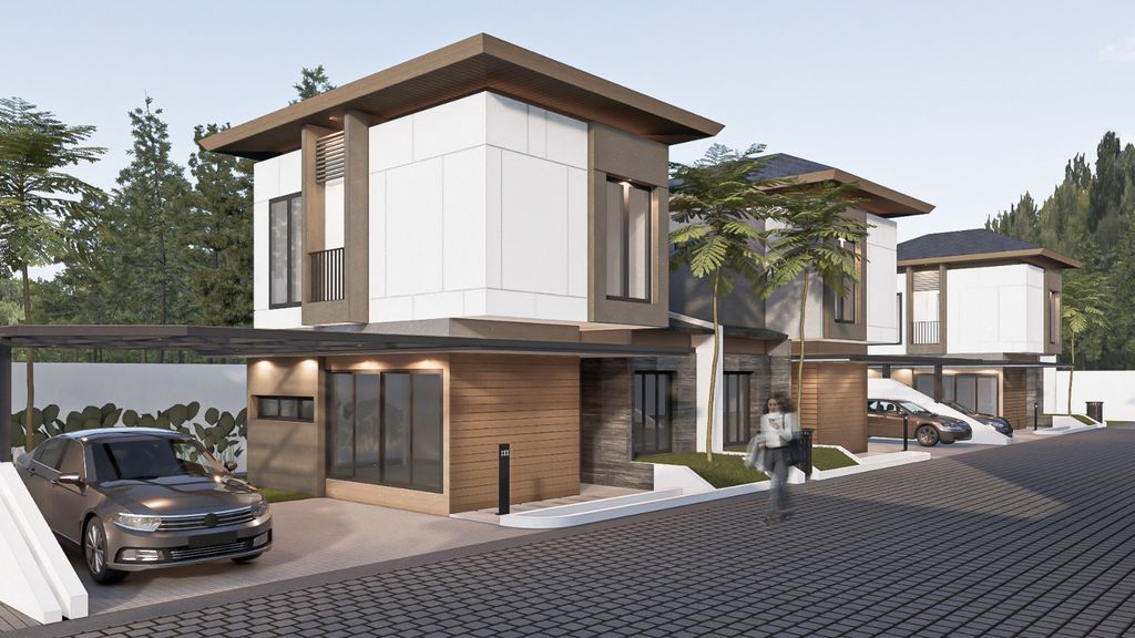 foto tampak rumah tipe D03 100/132 perumahan ALAMANDA RANCH