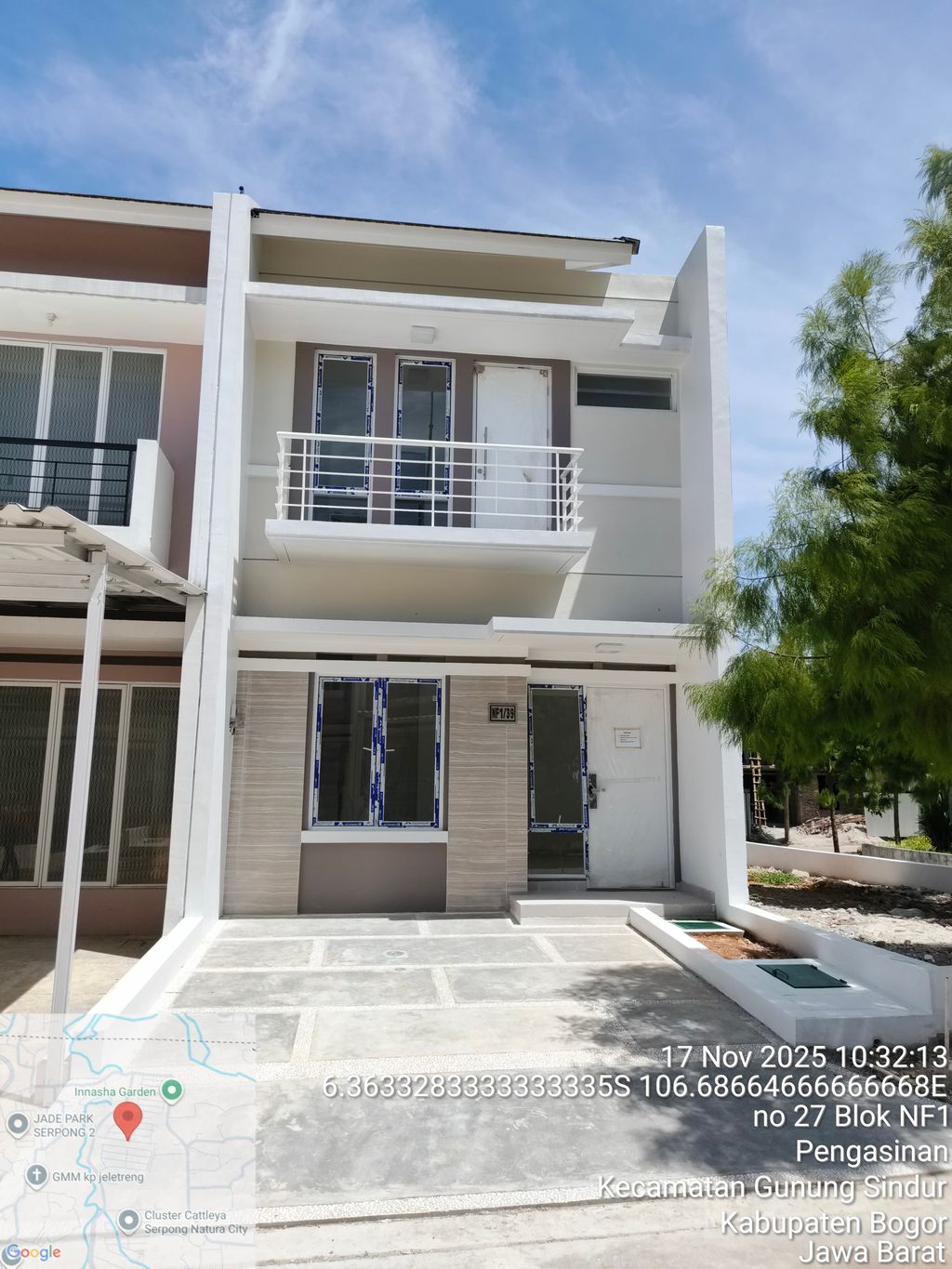 foto tampak rumah tipe NF1-0039 perumahan SERPONG NATURA CITY