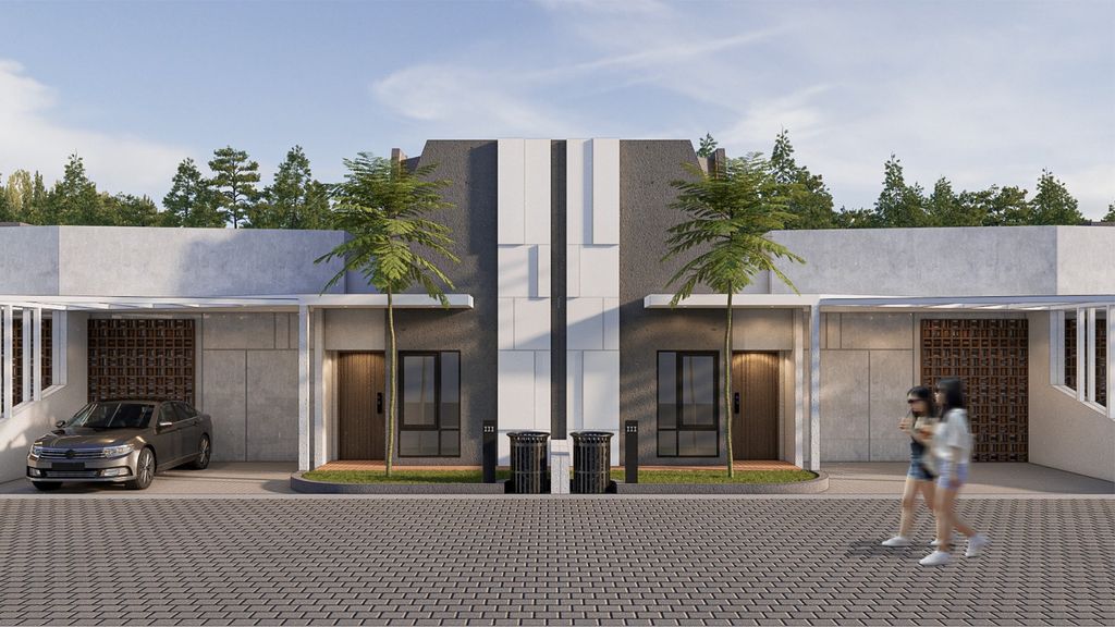 foto tampak rumah tipe B01 55/120 perumahan ALAMANDA RANCH