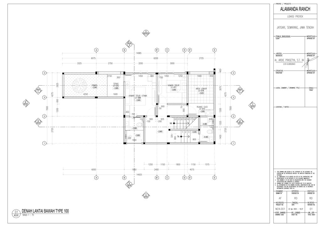 foto denah rumah tipe E03 125/166 perumahan ALAMANDA RANCH
