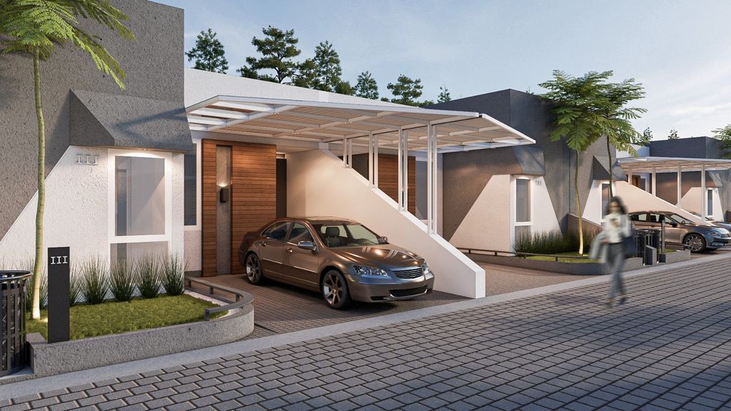 foto tampak rumah tipe A10 40/120 perumahan ALAMANDA RANCH