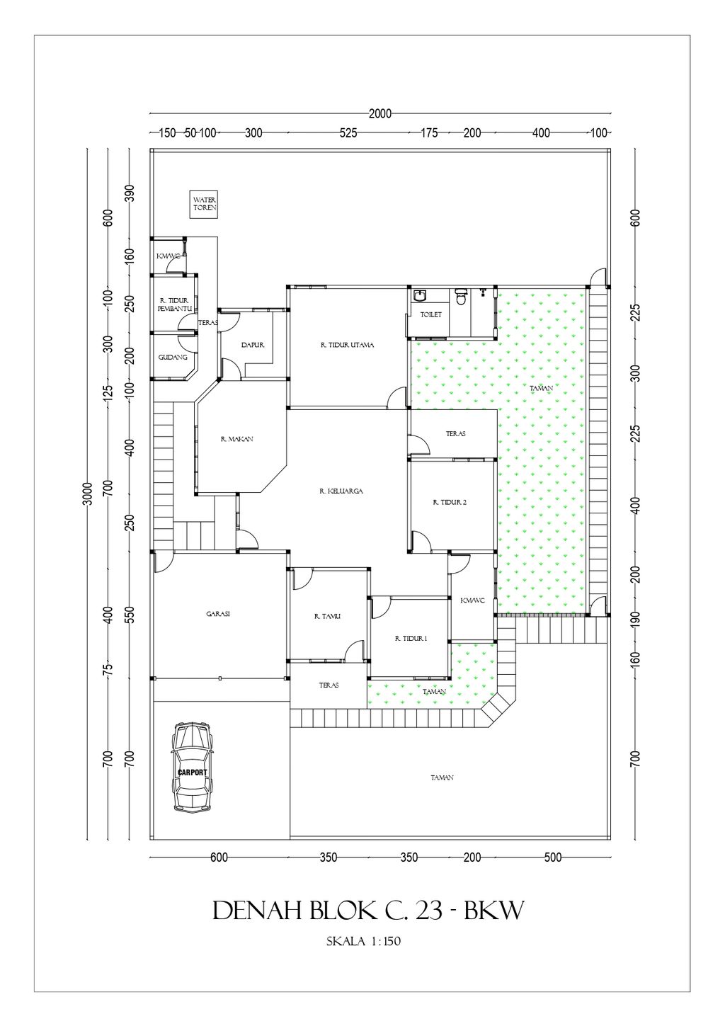 foto denah rumah tipe T.181 perumahan Bumi Kaliwates