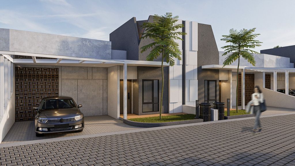 foto tampak rumah tipe B08 55/120 perumahan ALAMANDA RANCH