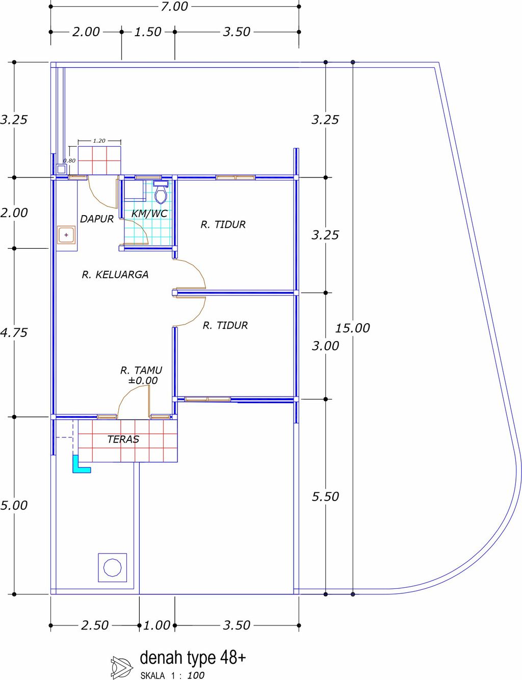foto denah rumah tipe 48 perumahan KLASTER RAMAYANA