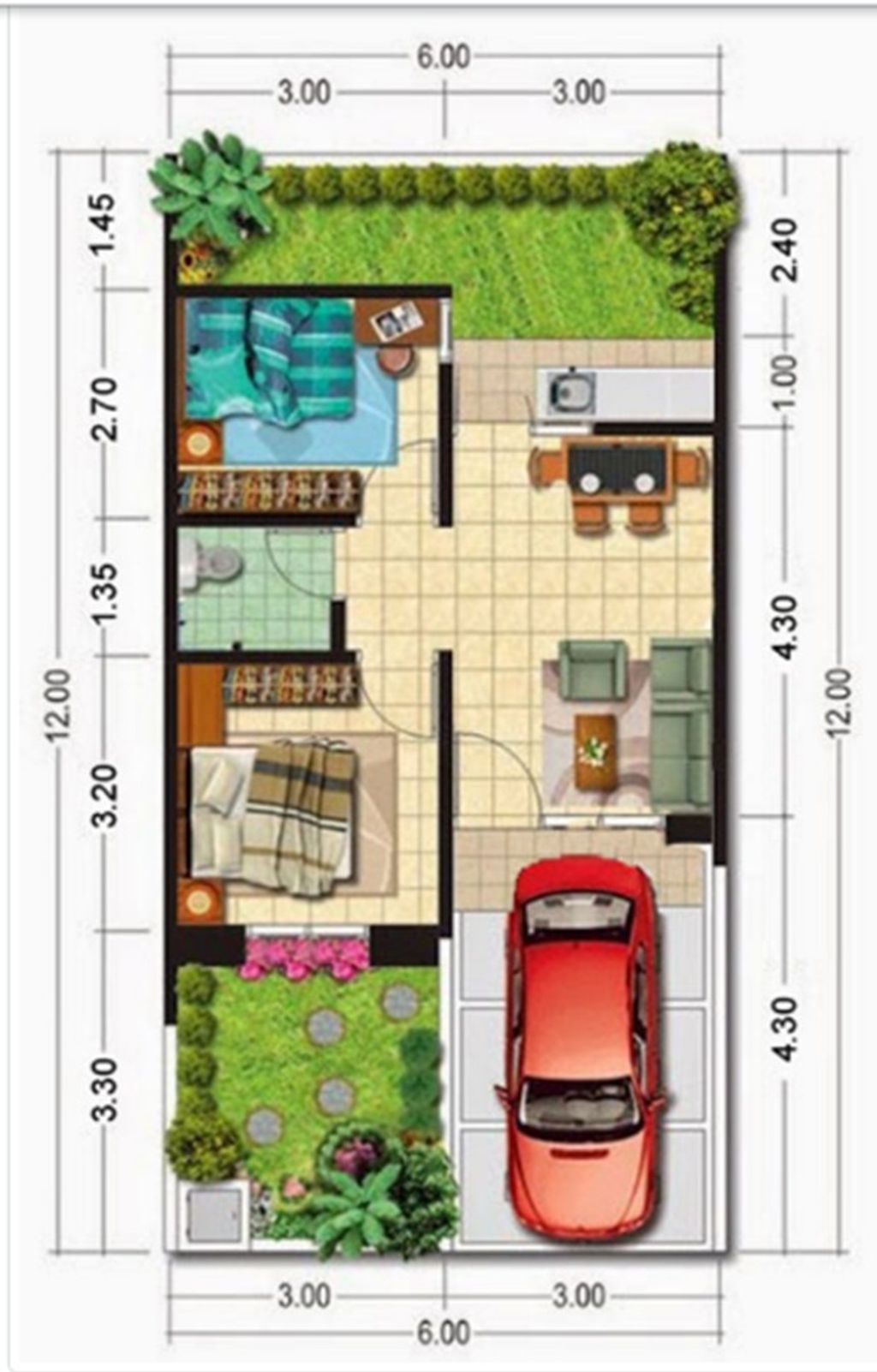 foto denah rumah tipe SUBSIDI 36/ 72 perumahan BERINGIN SAKINAH TAHAP II