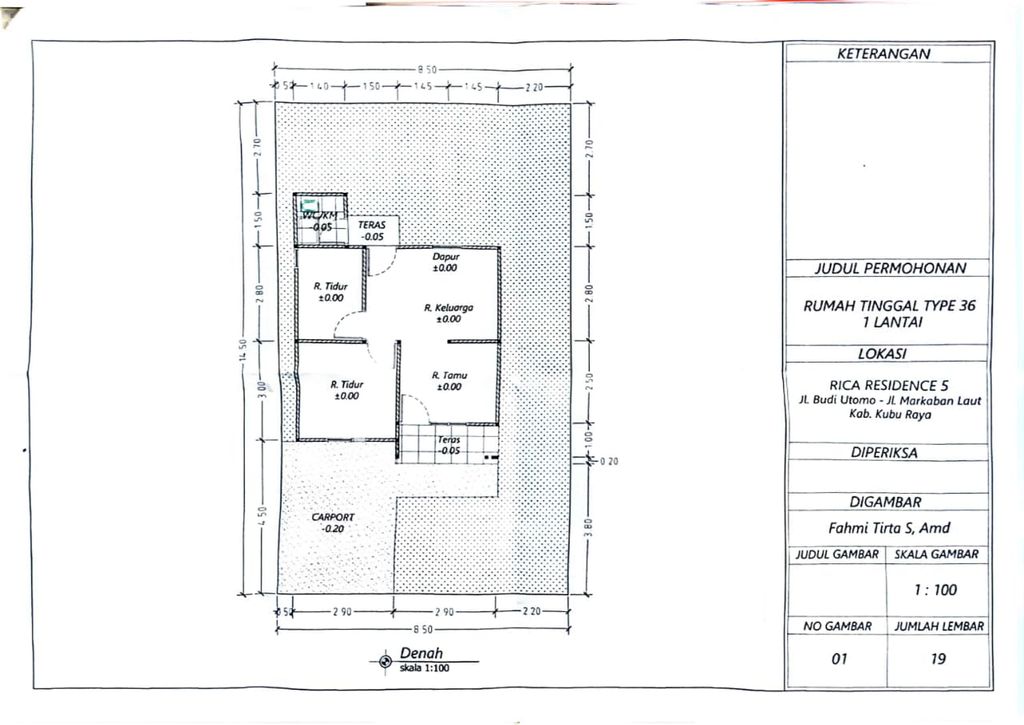 foto denah rumah tipe 36 Subsidi perumahan RICA RESIDENCE 5