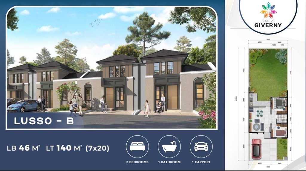 foto tampak rumah tipe LUSSO B STD-STANDARD perumahan CITRA RAYA - CLUSTER GIVERNY - CR