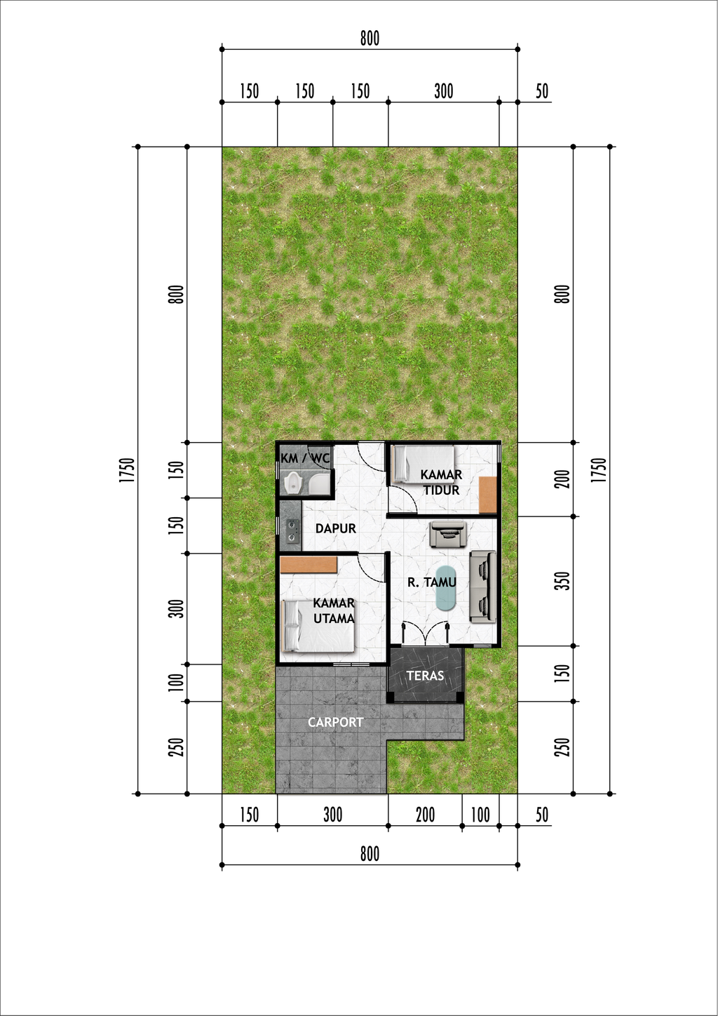 foto denah rumah tipe 36 perumahan MALA RESIDENCE