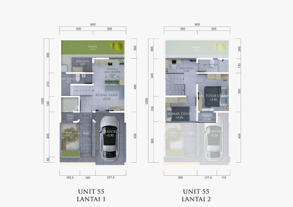 foto denah rumah tipe THE COMPACT 56 perumahan Perumahan Celesta The Maaya