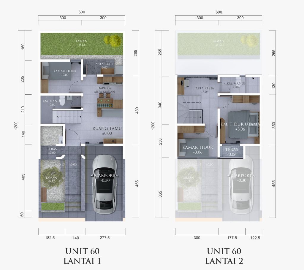 foto denah rumah tipe The Compact 63 perumahan Perumahan Celesta The Maaya