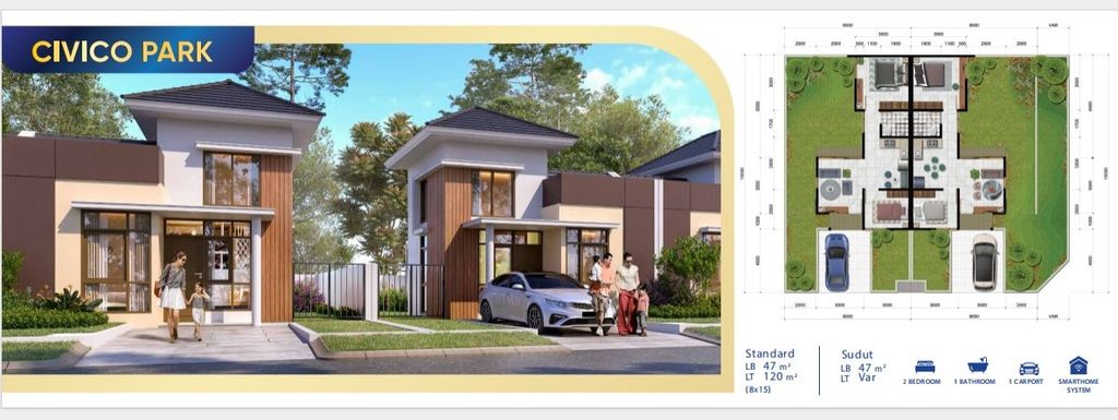 foto tampak rumah tipe CIVICO STD - STANDARD perumahan CITRA RAYA - CLUSTER CASLANO - AKCS