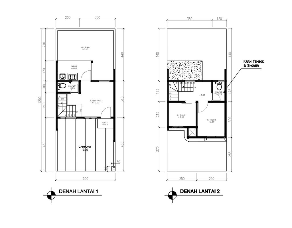 foto denah rumah tipe 38 Compact 2 Kamar HC (441) perumahan G-Land Ciwastra Park 2