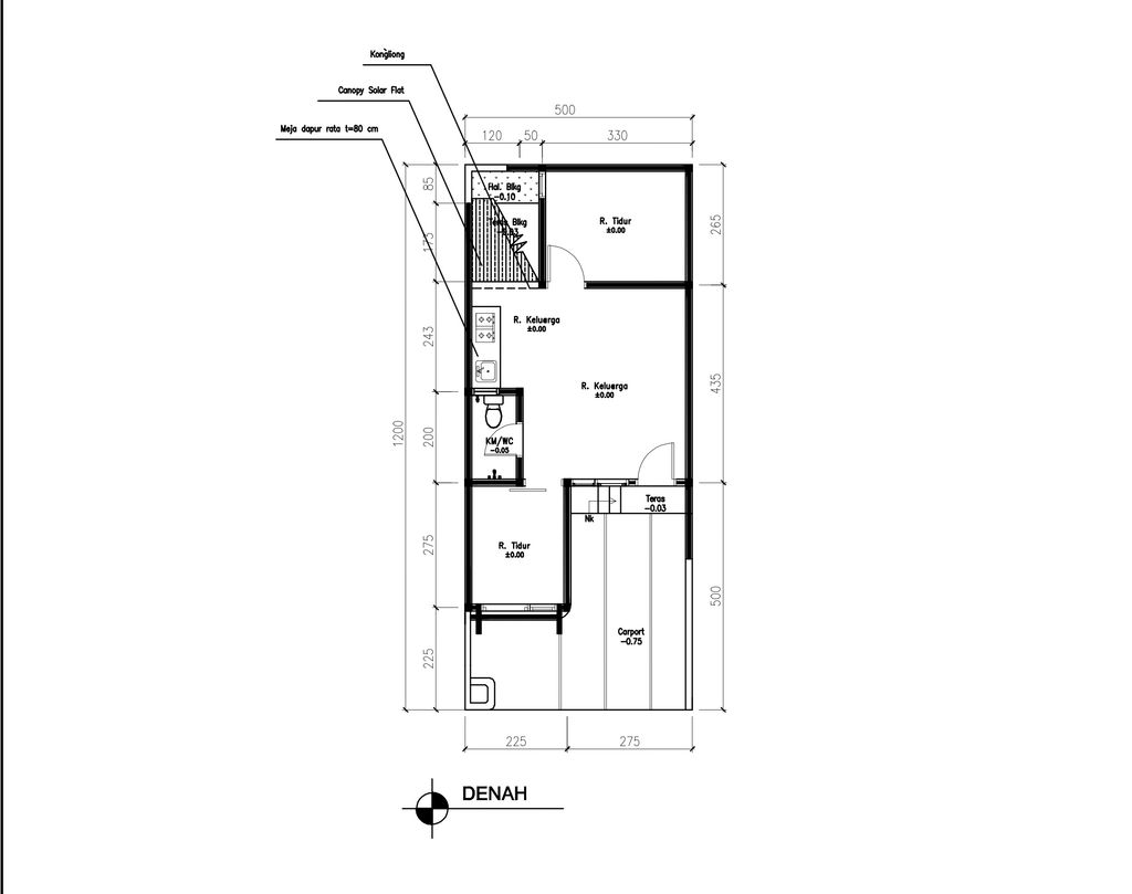foto denah rumah tipe 38 1 lantai (426) perumahan G-Land Ciwastra Park 2