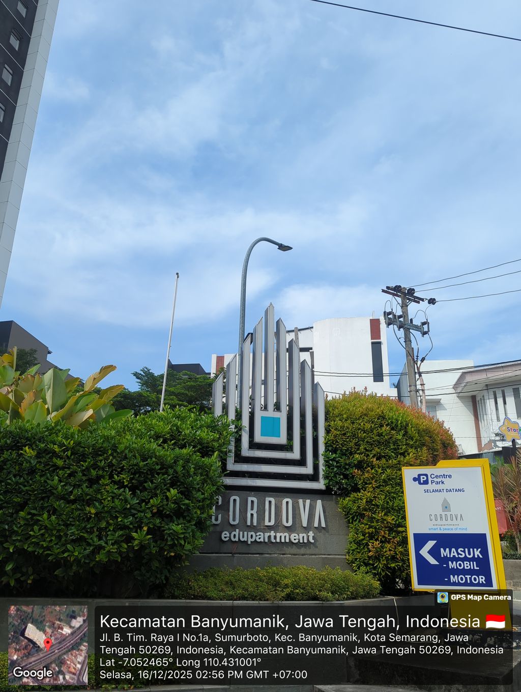 foto gerbang perumahan Cordova Edupartment Semarang