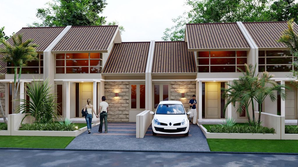 foto tampak rumah tipe 36/60 perumahan Griya Lestari Mulia