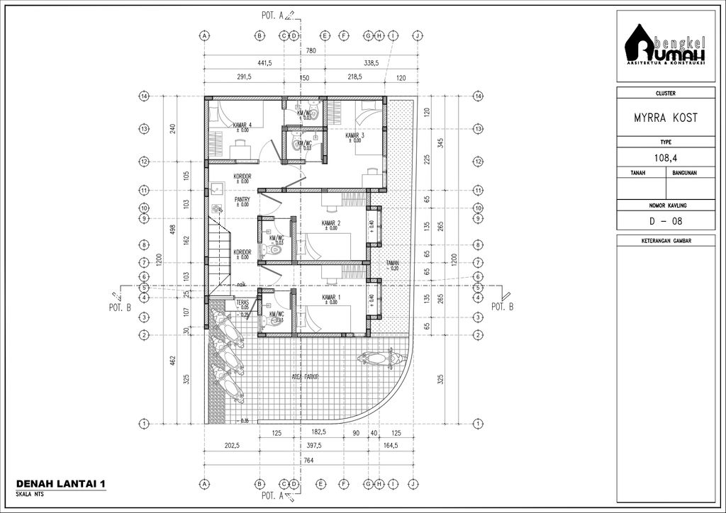 foto denah rumah tipe D perumahan MYRRA RESIDENCE