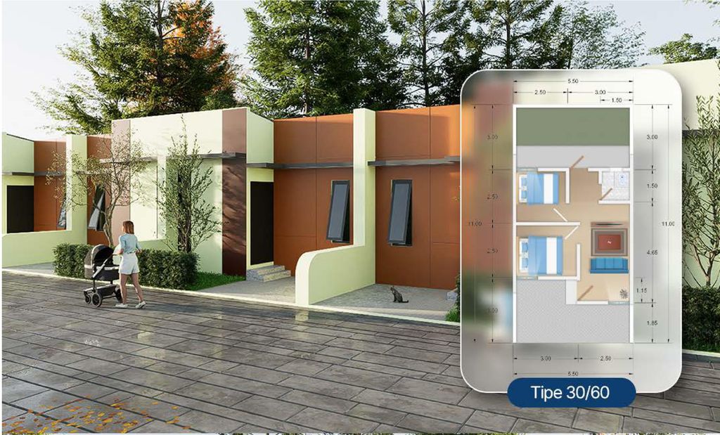 foto denah rumah tipe 30 perumahan SAMARA KLAMPOK