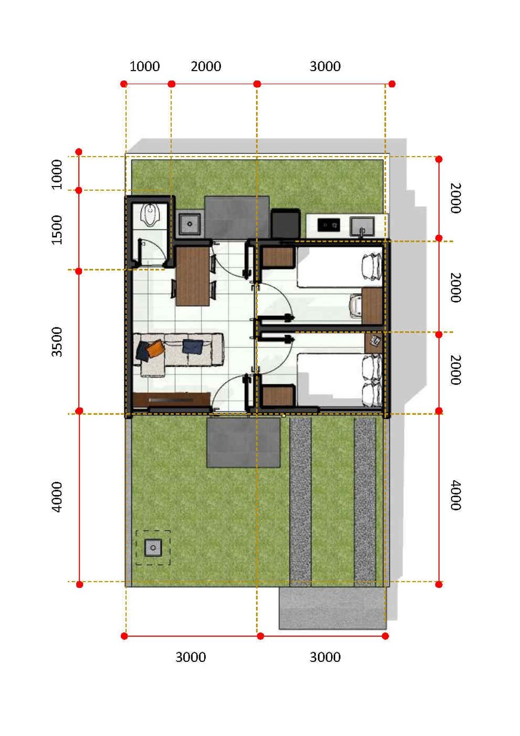 foto denah rumah tipe Permai Indah perumahan PERMAI INDAH