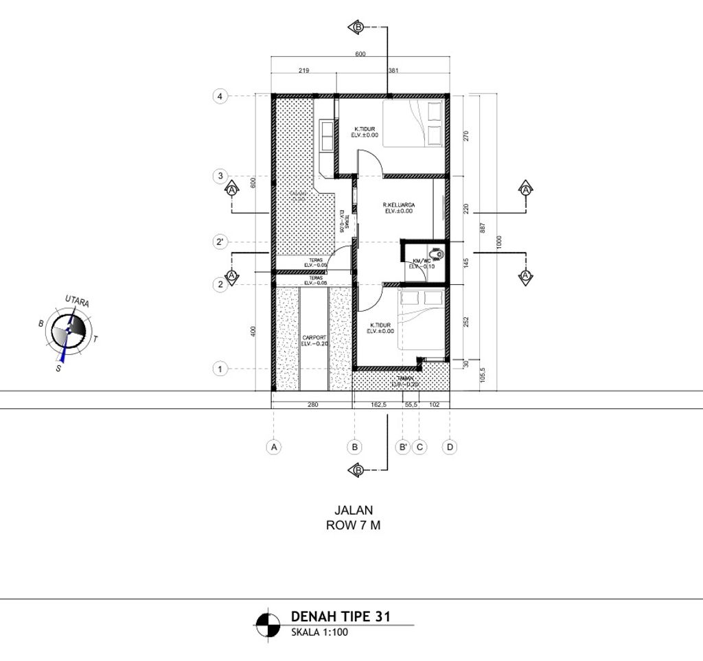 foto denah rumah tipe 31/60 perumahan Bin Dawood Residence