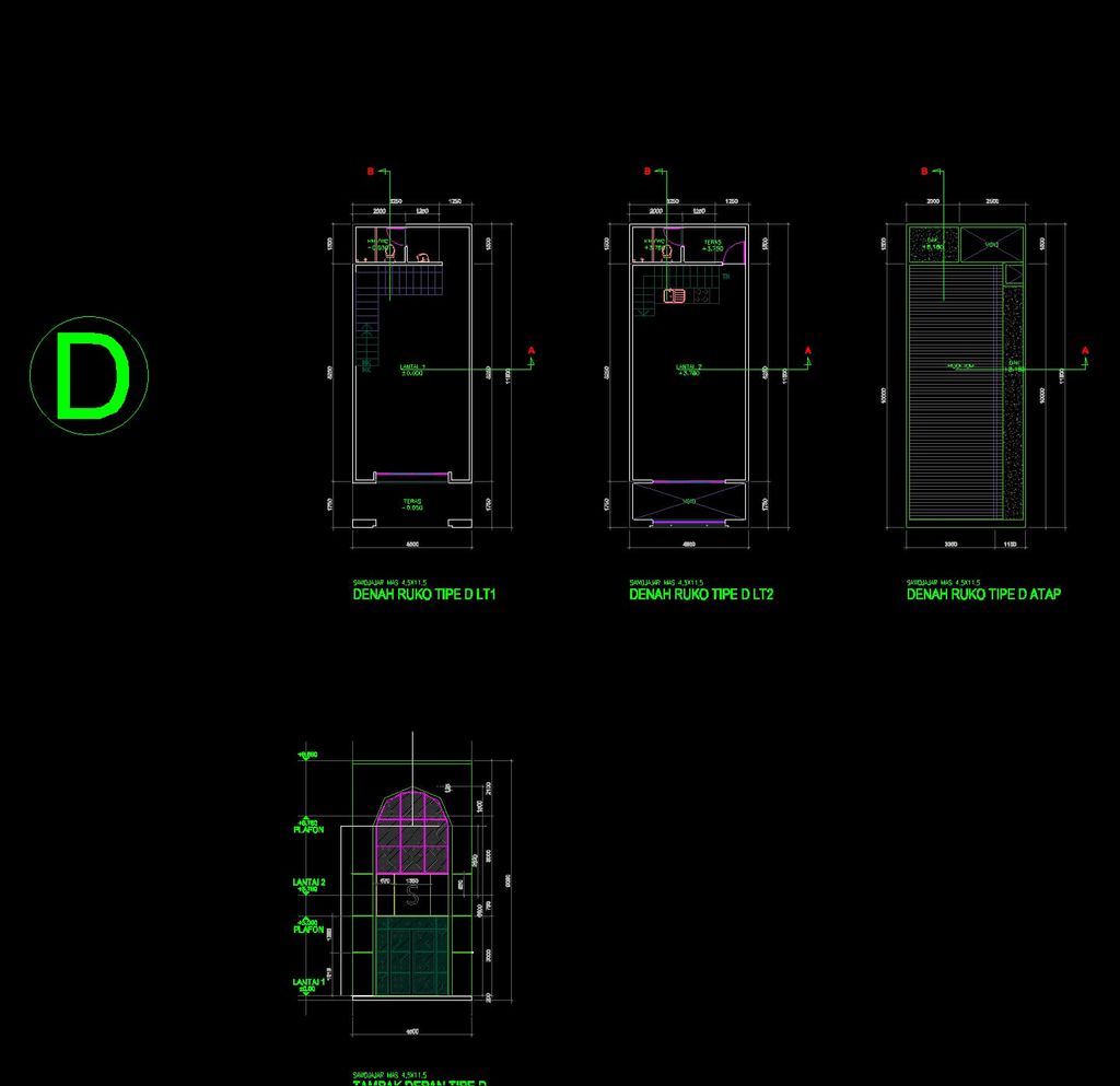 foto denah rumah tipe Ruko - D perumahan Sawojajar Mas (WOW)