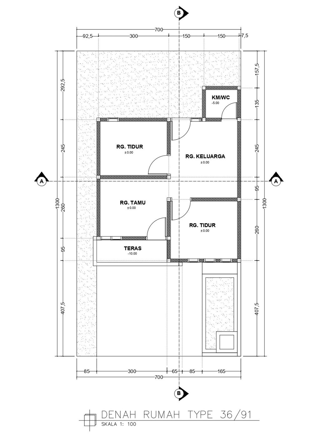 foto denah rumah tipe 36 perumahan GRAND PRIMA SKY