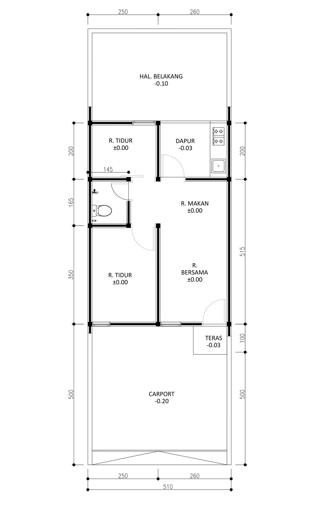 foto denah rumah tipe 36 1 Lantai Landed (471) perumahan G-Land Padalarang Valley