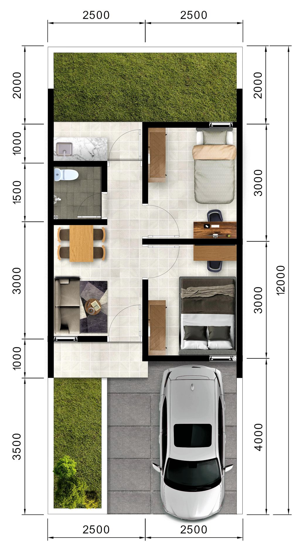 foto denah rumah tipe 30/60 perumahan KEMBANG TANJUNG