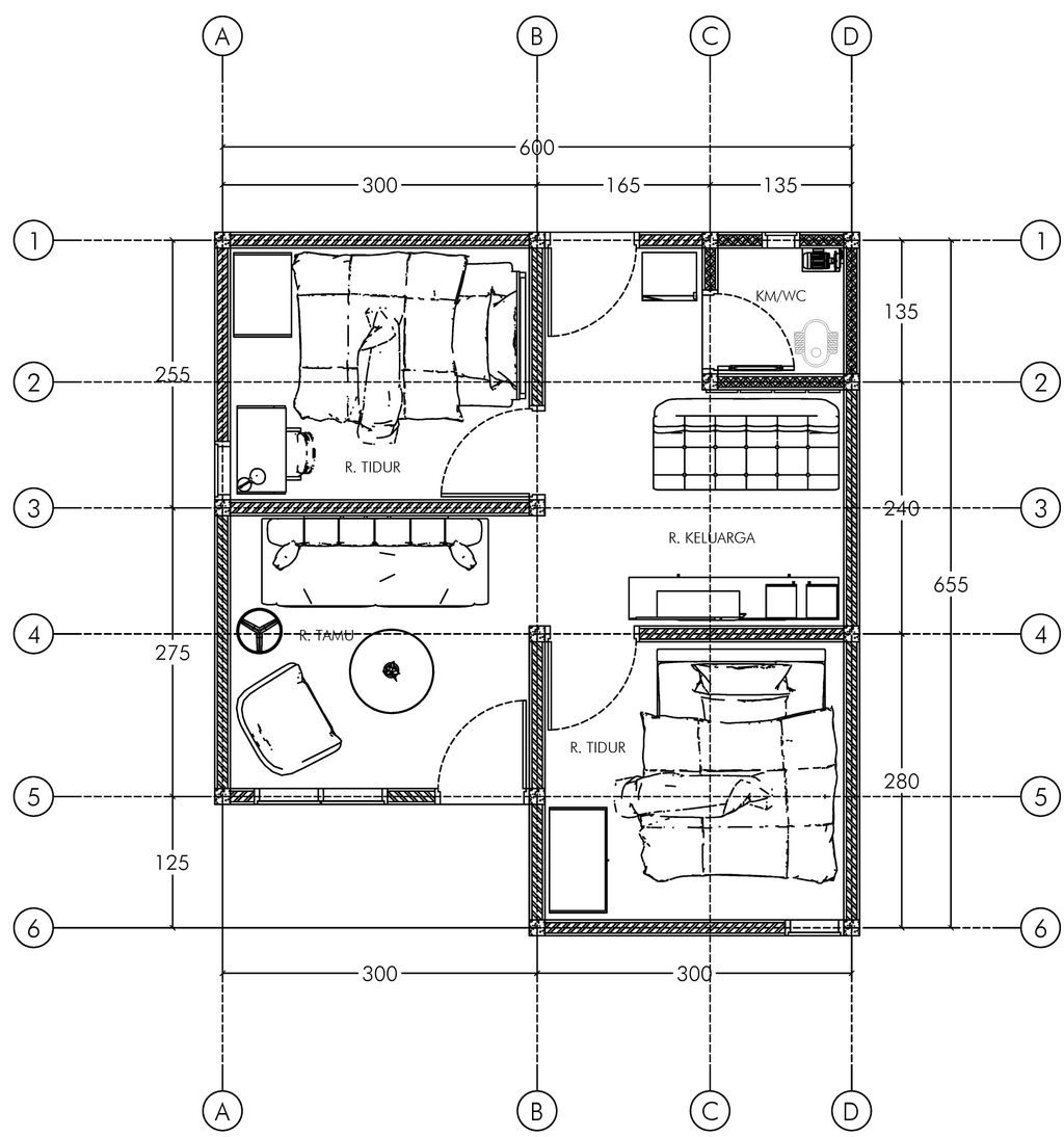 foto denah rumah tipe 36 perumahan TAMAN MAHONI RESIDENCE