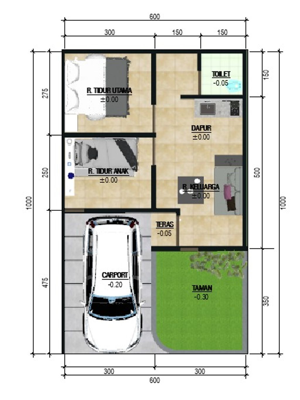 foto denah rumah tipe 36 perumahan SAKURA RESIDENCE