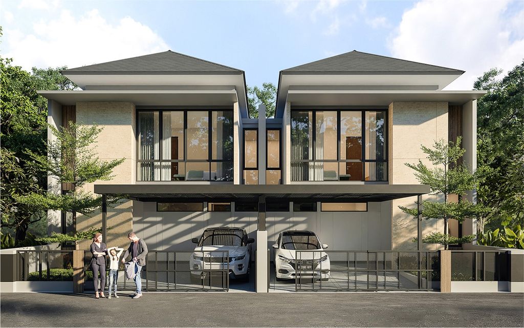 foto tampak rumah tipe GARDENA C.16.19 perumahan GARDENS AT CANDI SAWANGAN (NEW)