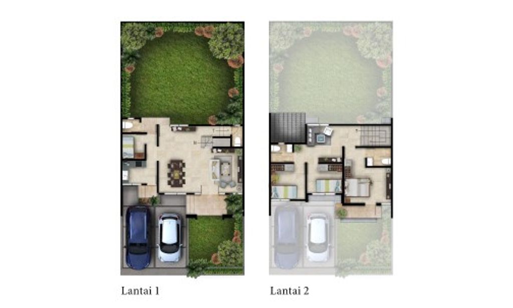 foto denah rumah tipe Grand Amity C.09.28 perumahan GARDENS AT CANDI SAWANGAN (NEW)