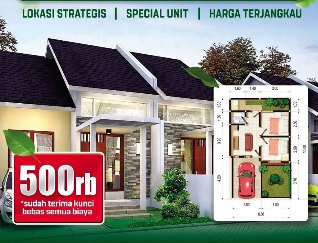 foto tampak rumah tipe 30 perumahan SRENDENG INDAH