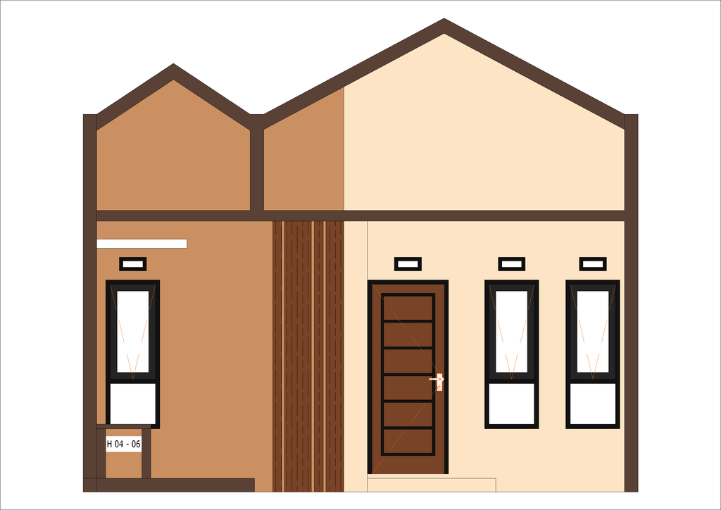 foto tampak rumah tipe H04-6 (2025) perumahan Kepuren Residence (Kepuren)