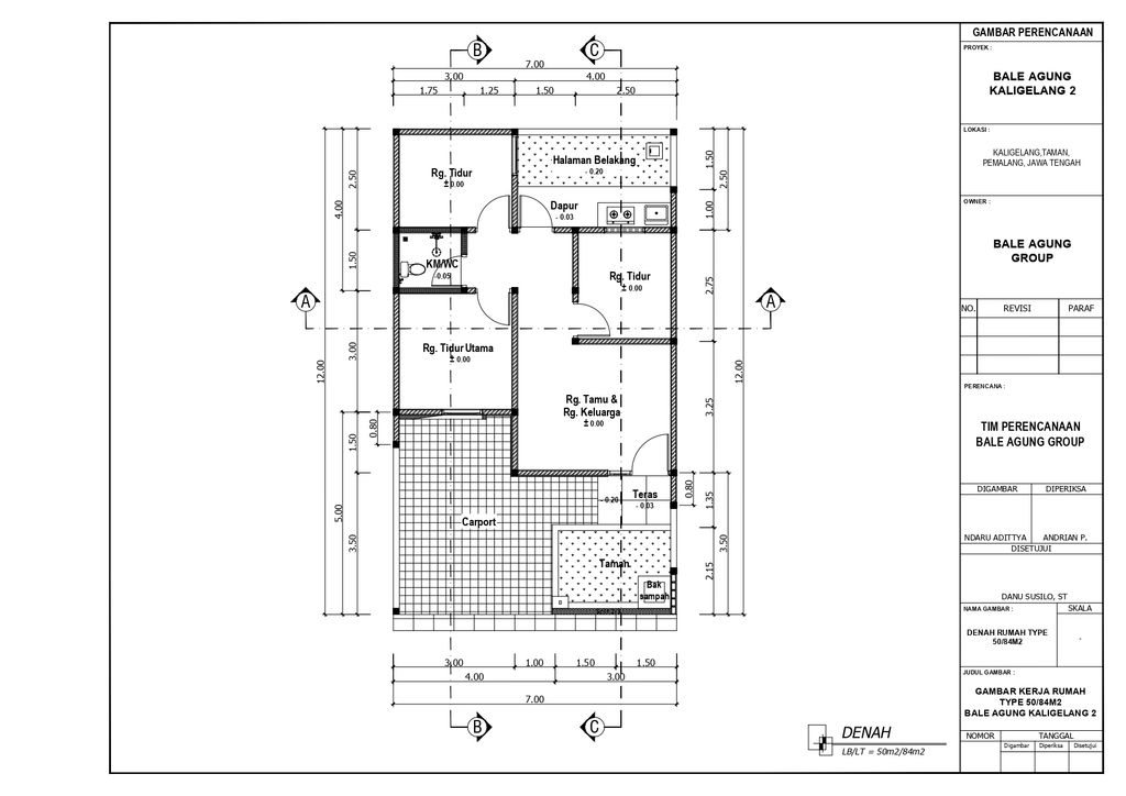 foto denah rumah tipe 50 perumahan Bale Agung Kaligelang 2